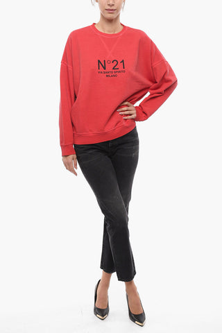 Crew Neck Fleece Cotton Oversized Sweatshirt