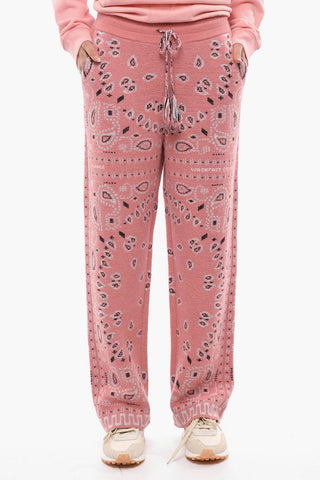 Paisley Patterned Wool Blend Sweatpants