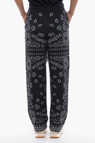 Paisley Patterned Wool Blend Sweatpants