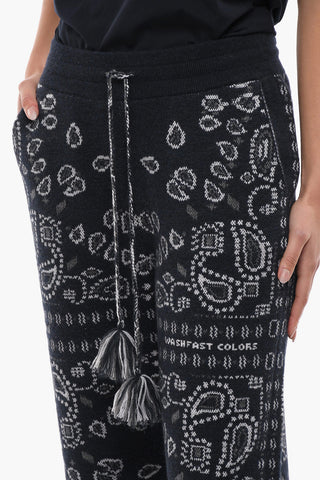 Paisley Patterned Wool Blend Sweatpants