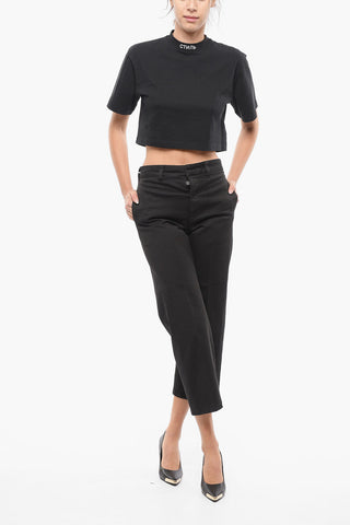 Chino-Hose im Cropped Fit mit Gürtelschlaufen