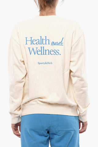 Solid Color Crew-neck Sweatshirt with Contrasting Print