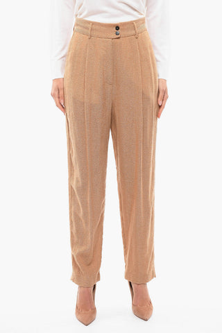 Pantaloni ad 1 Pince con Motivo Herringbone