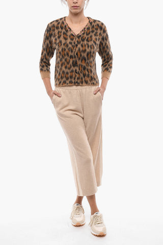 Leopard Patterned Alpaca Blend Cardigan
