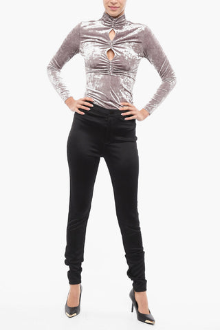 Pantaloni Skinny Fit con Tasche a Toppa