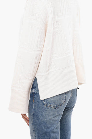 Pullover a Collo Alto in Cashmere Jacquard
