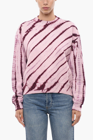 Crew Neck Tie Dye Brushed Cotton Sweatshirt