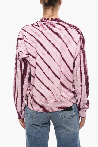 Crew Neck Tie Dye Brushed Cotton Sweatshirt