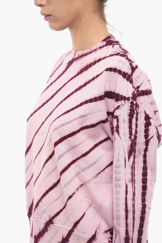 Crew Neck Tie Dye Brushed Cotton Sweatshirt