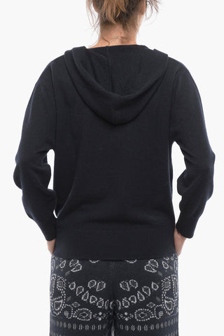 Cashmere Hoodie Sweatshirt with V-neckline