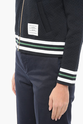 Contrasting Band Front Zipped Hoodie