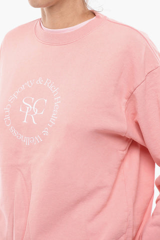 Brushed Cotton Crew-neck Sweatshirt with Front Print