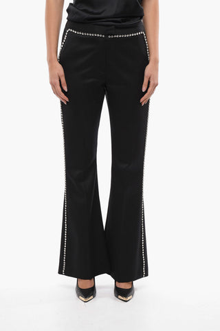 Flared MARK Trousers with Crystal Application
