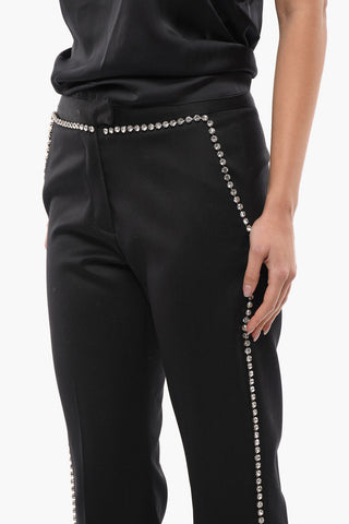 Flared MARK Trousers with Crystal Application
