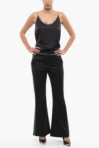 Flared MARK Trousers with Crystal Application