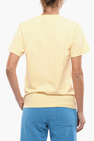 Solid Color Crew-neck T-Shirt with Printed Logo