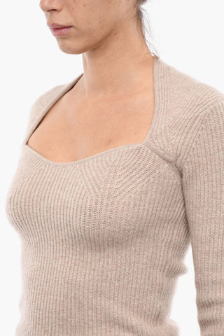 Maglione In Misto Lana Con Scollo A Cuore