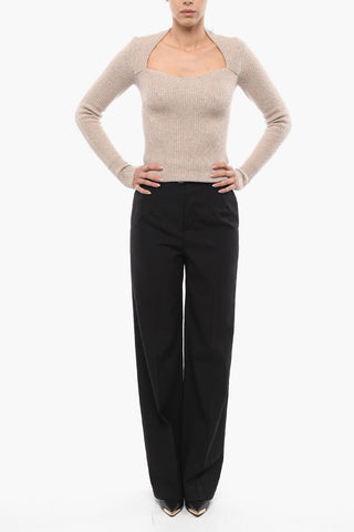 Maglione In Misto Lana Con Scollo A Cuore