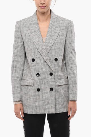 Lined Double Breasted Blazer With Flap Pockets