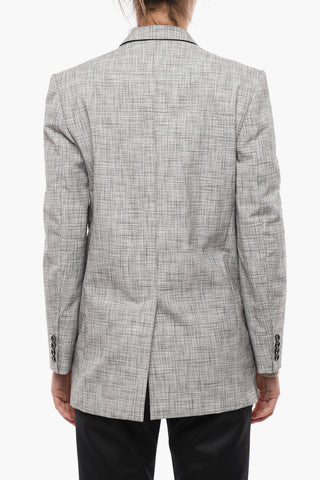 Lined Double Breasted Blazer With Flap Pockets