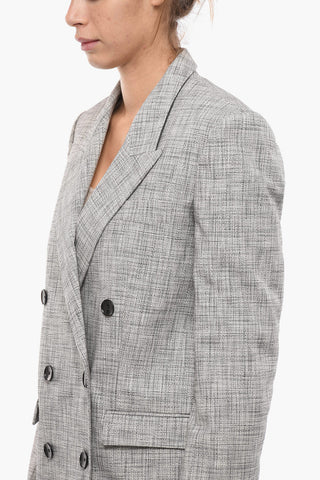 Lined Double Breasted Blazer With Flap Pockets