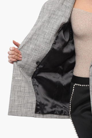 Lined Double Breasted Blazer With Flap Pockets