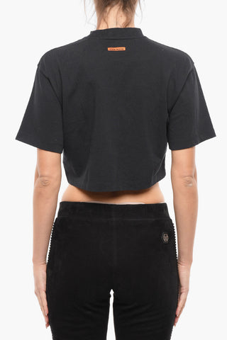 Crop Top CTNMB in Cotone con Logo Ricamato
