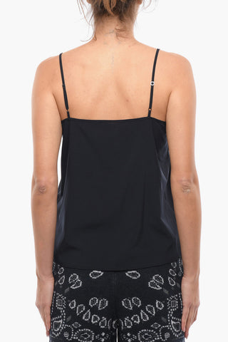 Slip Top in Tessuto Stretch con Spalline Regolabili