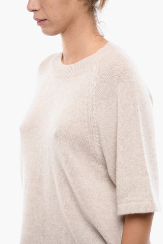 Cashmere Oversized Sweater with 3/4 Sleeves