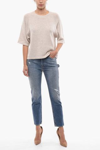 Cashmere Oversized Sweater with 3/4 Sleeves