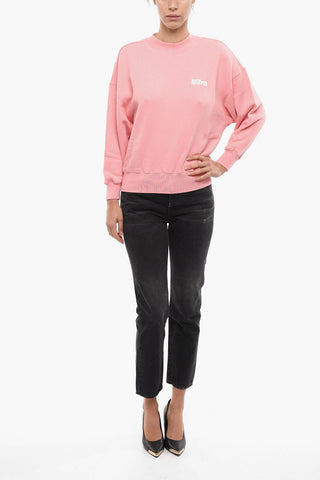 OPEN 22 Brushed Cotton Crew-neck Sweatshirt with Contrasting Detail