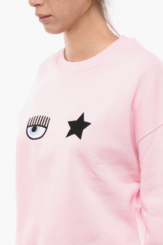 Crew Neck EYE STAR Fleece Cotton Sweatshirt