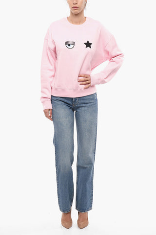 Crew Neck EYE STAR Fleece Cotton Sweatshirt