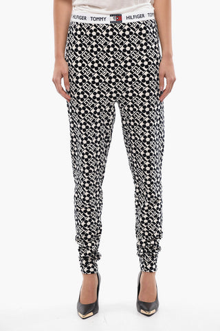 TH X RICHARD QUINN Monogram Velour Pants with Elastic Waistband