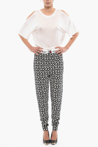 TH X RICHARD QUINN Monogram Velour Pants with Elastic Waistband