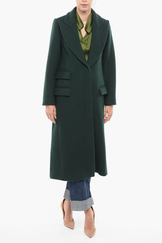 Cappotto a 3 Tasche in Lana Vergine con Rever a Lancia