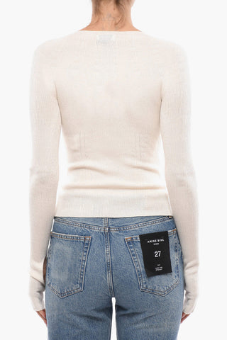 Maglia in Misto Cashmere a Costine