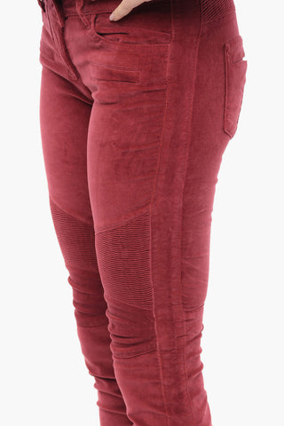 Low Rise STATEMENT Velour Biker Pants