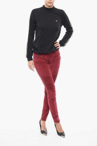 Low Rise STATEMENT Velour Biker Pants
