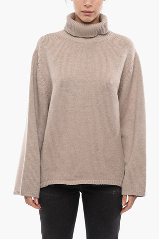 Turtleneck Cashmere Blend Oversized Pullover