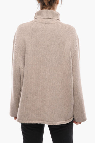Pullover Oversized a Collo Alto in Misto Cashmere