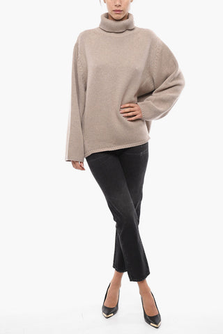 Pullover Oversized a Collo Alto in Misto Cashmere