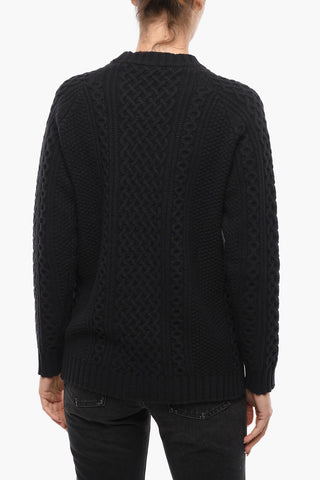 Crew Neck Aran Virgin Wool Pullover
