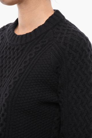Crew Neck Aran Virgin Wool Pullover
