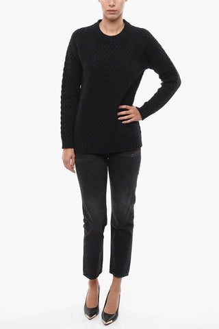 Crew Neck Aran Virgin Wool Pullover