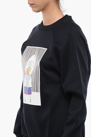 Maxi Print Front Crew-Neck Sweatshirt