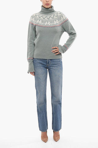 Turtleneck ICELANDIC FAIRISLE Wool Blend Sweater