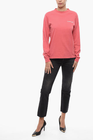 Long Sleeve Crew-neck T-Shirt with Contrasting Print