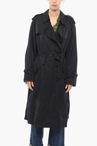 Trench Doppiopetto In Lana Con Cintura