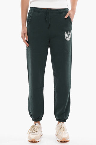 Solid Color 3-Pocket Joggers with Contrasting Print